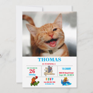 Invitation Chat tabby mignon pleurant d'un oeil