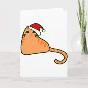 Invitation chat tabby orange chapeau père noël noël