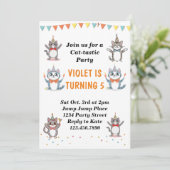 Invitation Chat Tastic Kitty Chat Anniversaire Fête Avec Huil (Debout devant)