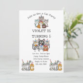 Invitation Chat Tastic Kitty Chat Anniversaire Fête Avec Huil (Debout devant)