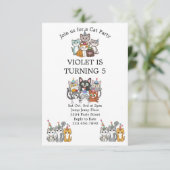 Invitation Chat Tastic Kitty Chat Anniversaire Fête Avec Huil (Debout devant)