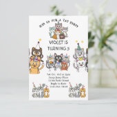 Invitation Chat Tastic Kitty Chat Anniversaire Fête Avec Huil (Debout devant)