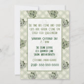 Invitation Chat vert effrayant Halloween (Dos)