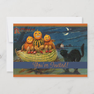 Invitation Chat vintage Halloween