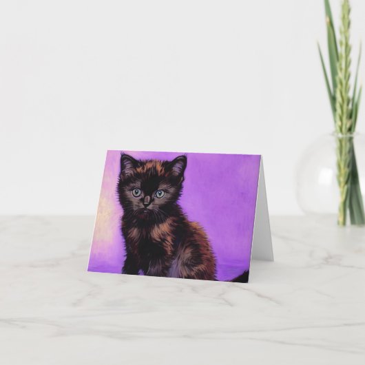 Invitation Chat Violet de Style Van Gogh (Devant)