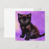 Invitation Chat Violet de Style Van Gogh (Devant / Derrière)