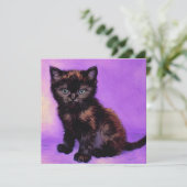 Invitation Chat Violet de Style Van Gogh (Debout devant)