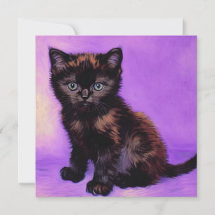 Invitation Chat Violet de Style Van Gogh