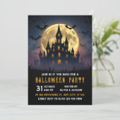 Invitation Château Avec Pleine lune, Nuit, Halloween (Debout devant)