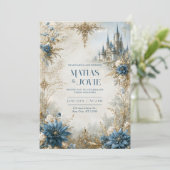 Invitation Château Blue Blossom Mariage (Debout devant)