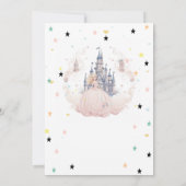 Invitation Château Chic Nuages Princesse Cœurs Conte de Fée (Dos)