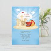 Invitation Château dans l'invitation du sable (Debout devant)