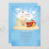 Invitation Château dans l'invitation du sable (Devant / Derrière)