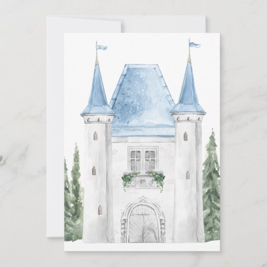 Invitation Château d'aquarelle romantique Arrière - plan Mari (Devant)