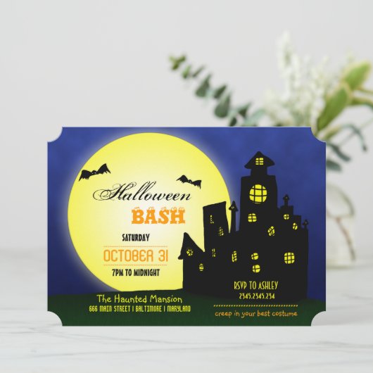 Invitation Château de Bash| Bats| Lune (Debout devant)