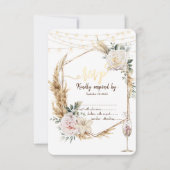 Invitation Château de Champagne à cadre d'or Floral Chic RSVP (Devant)