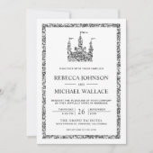 Invitation Château de conte de fées argenté Carrosse Code QR (Devant)
