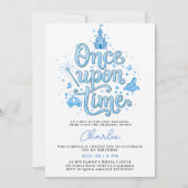 Invitation Château de conte de fées bleu pastel enchanté pour (Devant)