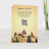 Invitation Château de Conte de Fées Code QR Mariage (Dos)