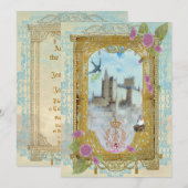 Invitation Château de Conte de Fées Dans Les Brumes - Invitat (Devant / Derrière)