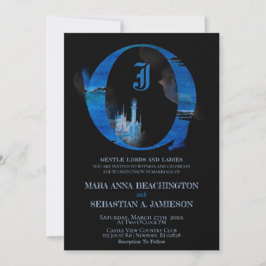 Invitation *~* Château de conte de fées fantastique pour mari (Devant)