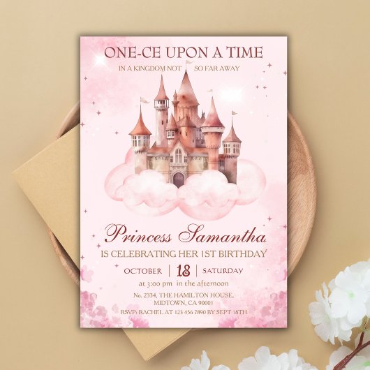 Invitation Château de conte de fées magique pour le premier a