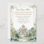 Invitation Château de Conte de Fées Photo Mariage (Devant)