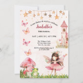 Invitation Château de conte de fées pour filles Grenouille Ch (Devant)