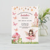 Invitation Château de conte de fées pour filles Grenouille Ch (Debout devant)