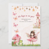 Invitation Château de conte de fées pour filles Grenouille Ch (Dos)