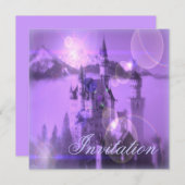 Invitation château de conte de fées princesse (Devant / Derrière)