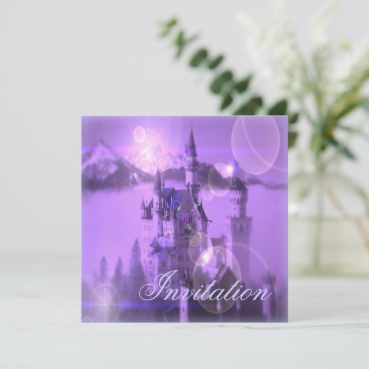 Invitation château de conte de fées princesse (Debout devant)