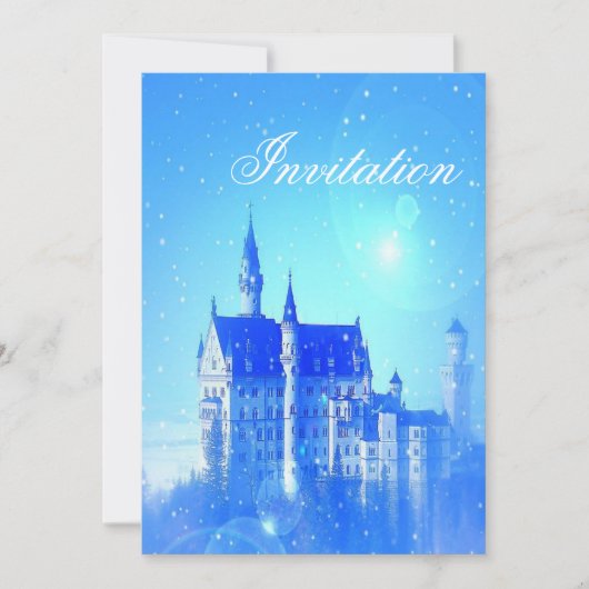 Invitation château de conte de fées princesse (Devant)