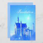 Invitation château de conte de fées princesse (Devant / Derrière)