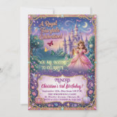 Invitation Château de conte de fées Princesse 3e anniversaire (Devant)