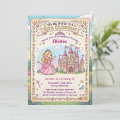 Invitation Château de conte de fées Princesse 5ème Anniversai (Debout devant)