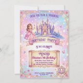 Invitation Château de conte de fées Princesse 7e Anniversaire (Devant)