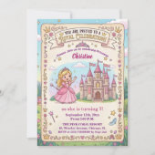Invitation Château de Conte de Fées Princesse 7ème Anniversai (Devant)