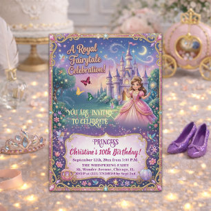 Invitation Château de conte de fées Princesse Fête d'annivers