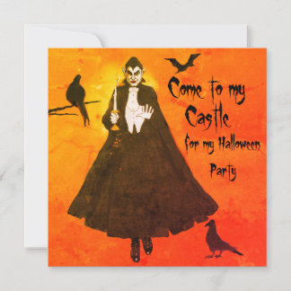 Invitation Château de Dracula Halloween Chandelle à chandelle