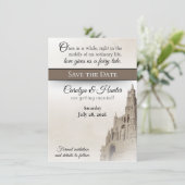 Invitation Château de Fairytale Mariage Enregistrer la date (Debout devant)