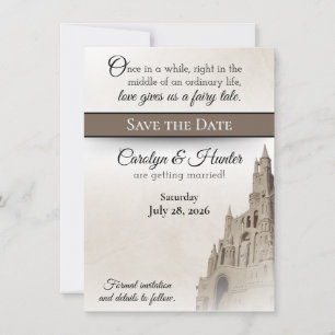 Invitation Château de Fairytale Mariage Enregistrer la date