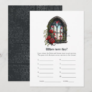 Invitation Château de fantasy sombre fenêtre gothique mariage