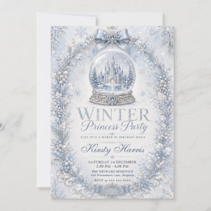 Invitation Château de fête de la princesse d'hiver Anniversai