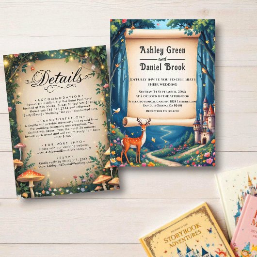 Invitation Château de forêt enchantée Fairytale Mariage