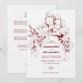 Invitation Château de France Vigne Vignoble Vignoble Mariage (Devant / Derrière)