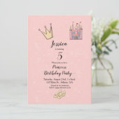 Invitation Château de jeu d'anniversaire de princesse (Debout devant)