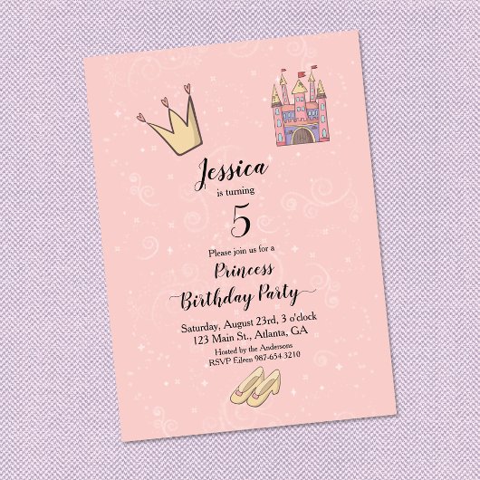 Invitation Château de jeu d'anniversaire de princesse