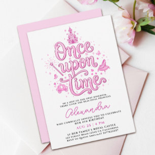 Invitation Château de la jolie princesse rose Il était une fo