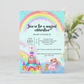 Invitation Château de la parties scintillant de ciel étoilé m (Debout devant)